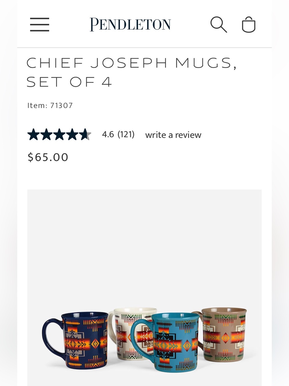 Pendleton Chief Joseph Mugs (4)